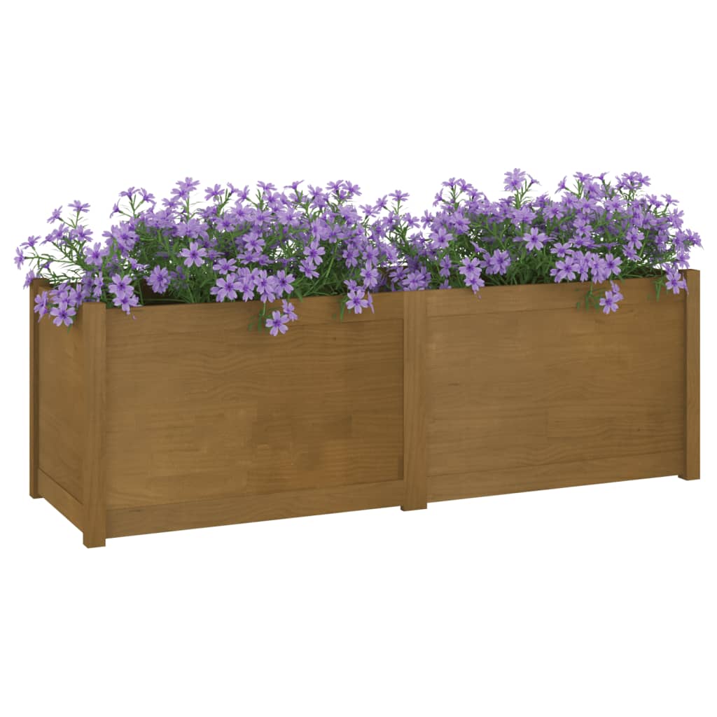 Garden Planter Honey Brown 150x50x50 cm Solid Pinewood