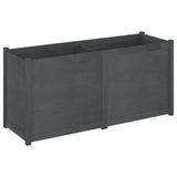 Garden Planter Grey 150x50x70 cm Solid Pinewood - Front View