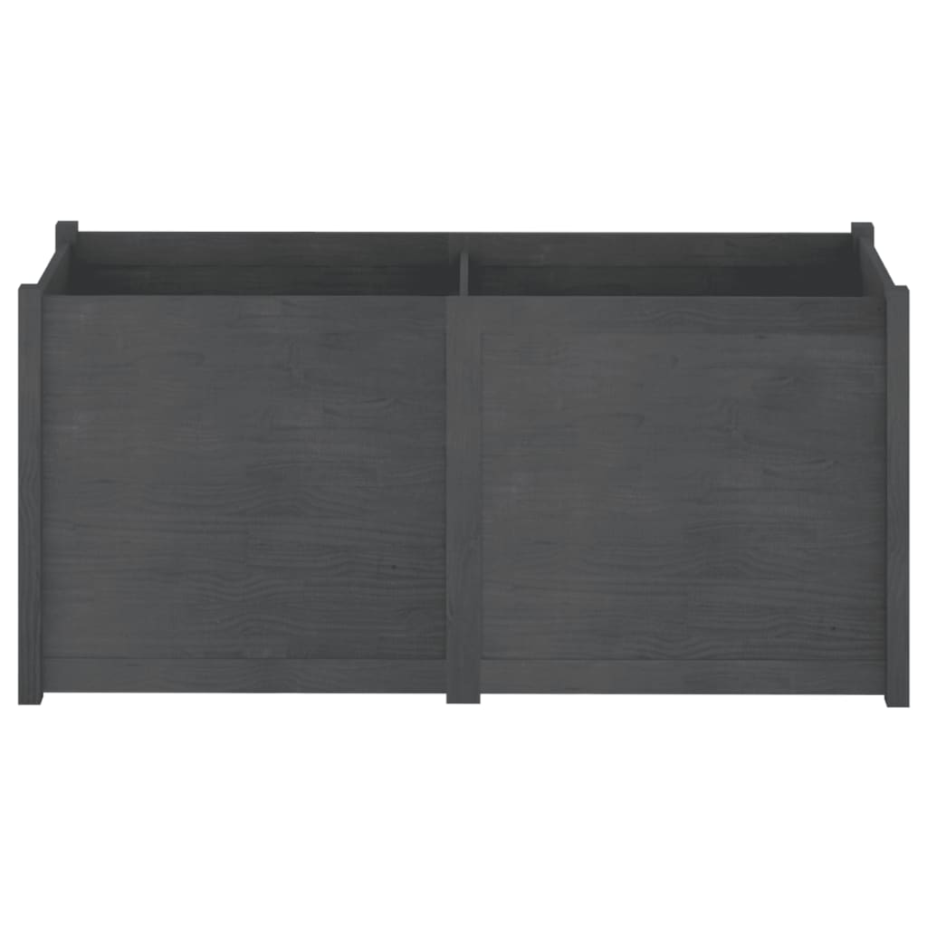 Garden Planter Grey 150x50x70 cm Solid Pinewood