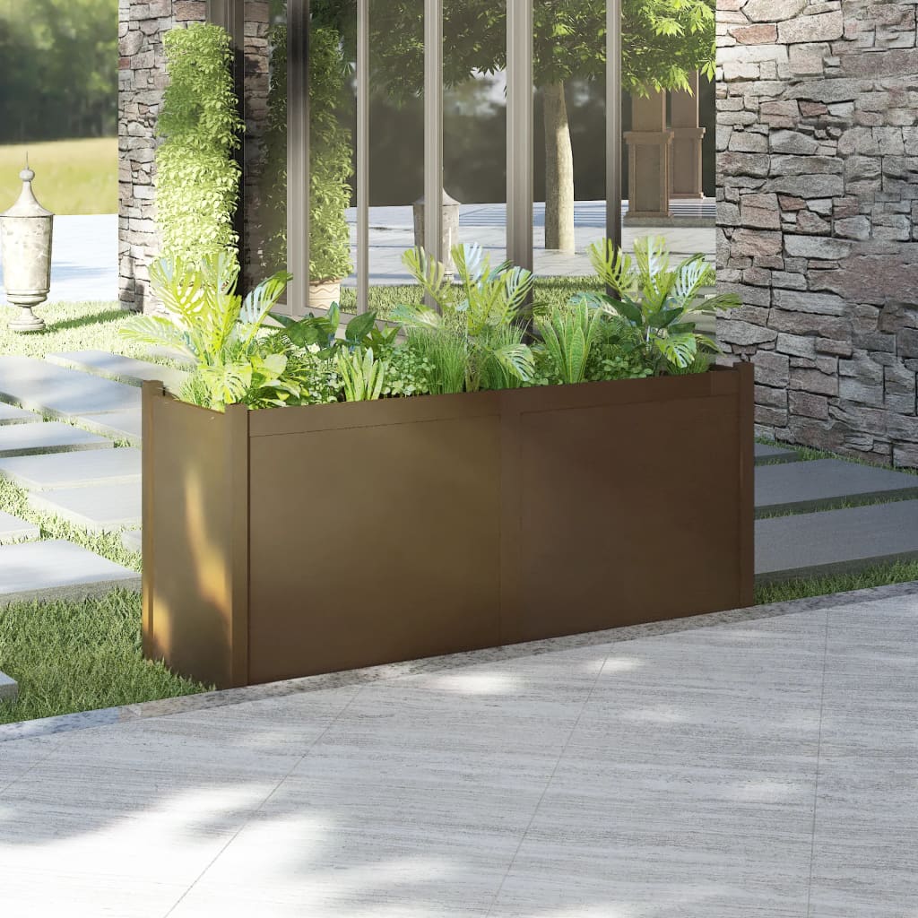 Garden Planter Honey Brown 150x50x70 cm Solid Pinewood