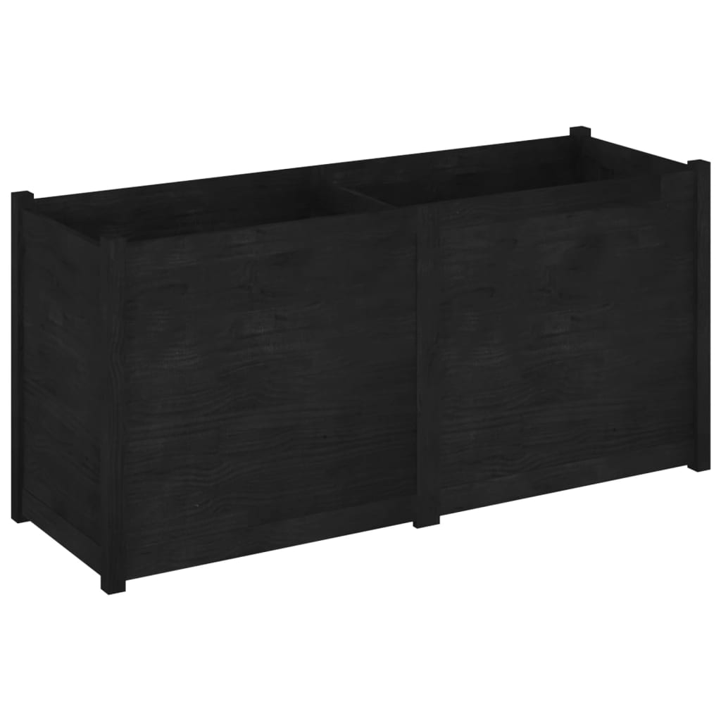 Garden Planter Black 150x50x70 cm Solid Pinewood