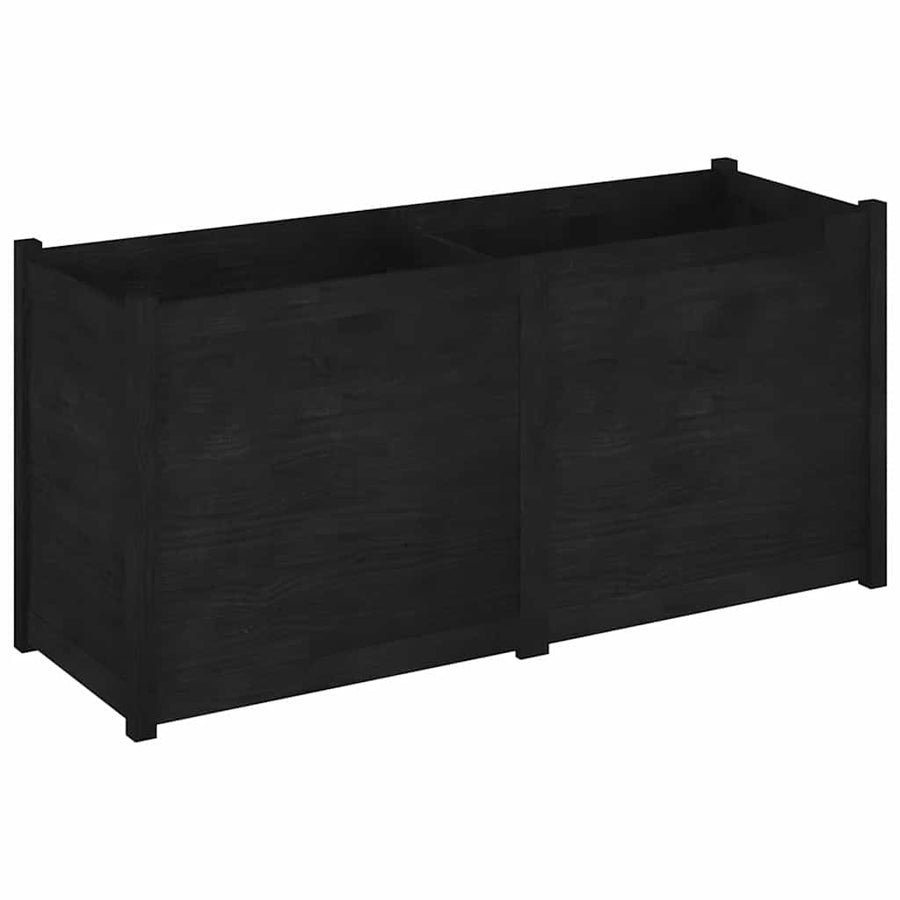Garden Planter Black 150x50x70 cm Solid Pinewood