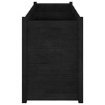 Garden Planter Black 150x50x70 cm Solid Pinewood