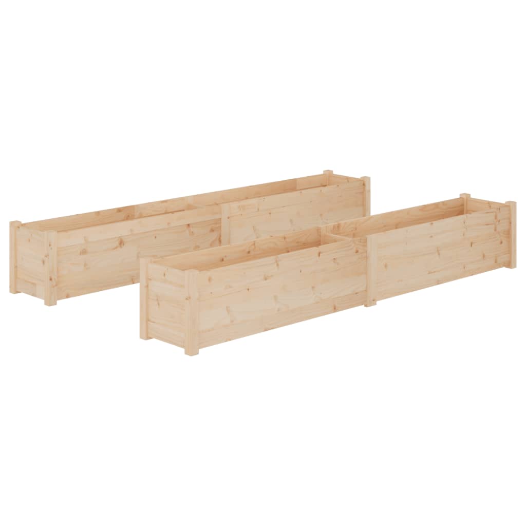 Garden Planters 2 pcs 200x31x31 cm Solid Pinewood