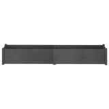 Garden Planters 2 pcs Grey 200x31x31 cm Solid Pinewood - Top-Down View