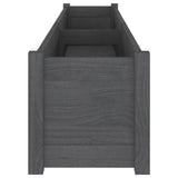 Garden Planters 2 pcs Grey 200x31x31 cm Solid Pinewood
