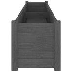 Garden Planters 2 pcs Grey 200x31x31 cm Solid Pinewood