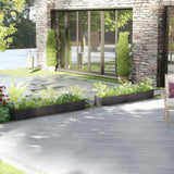 Garden Planters 2 pcs Grey 200x31x31 cm Solid Pinewood