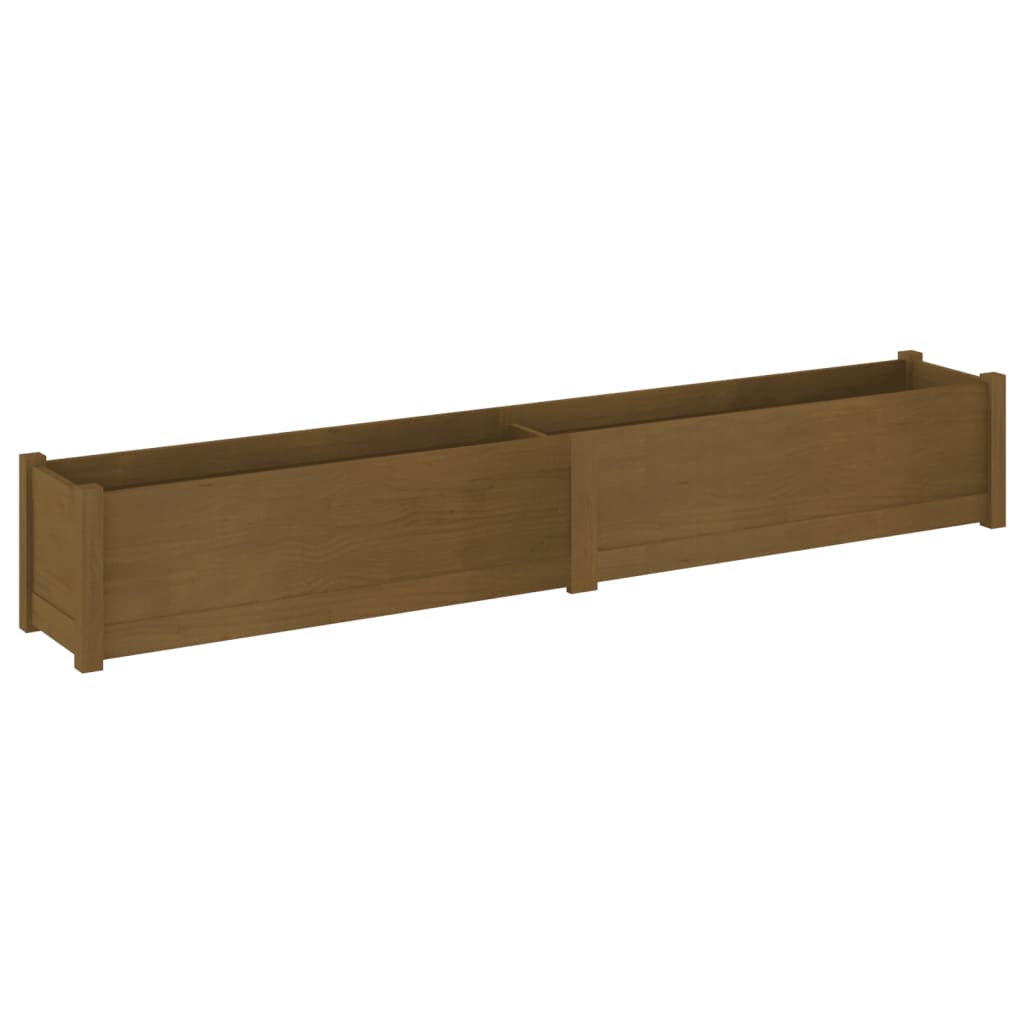 Garden Planters 2 pcs Honey Brown 200x31x31 cm Solid Pinewood