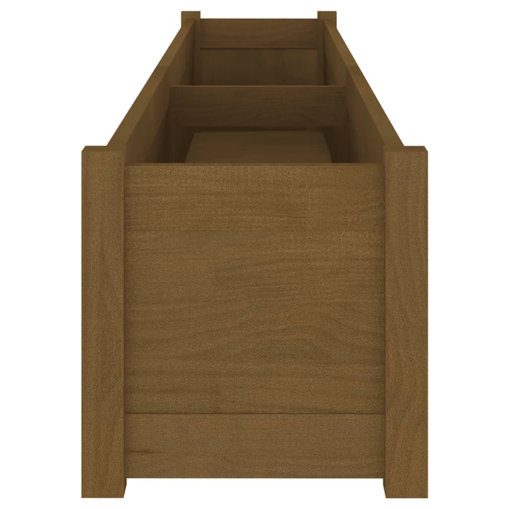 Garden Planters 2 pcs Honey Brown 200x31x31 cm Solid Pinewood