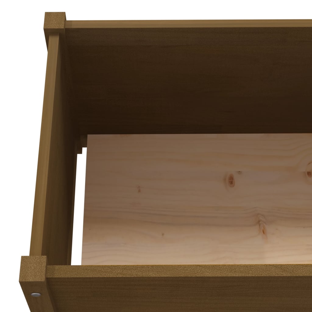 Garden Planters 2 pcs Honey Brown 200x31x31 cm Solid Pinewood