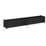Garden Planters 2 pcs Black 200x31x31 cm Solid Wood Pine