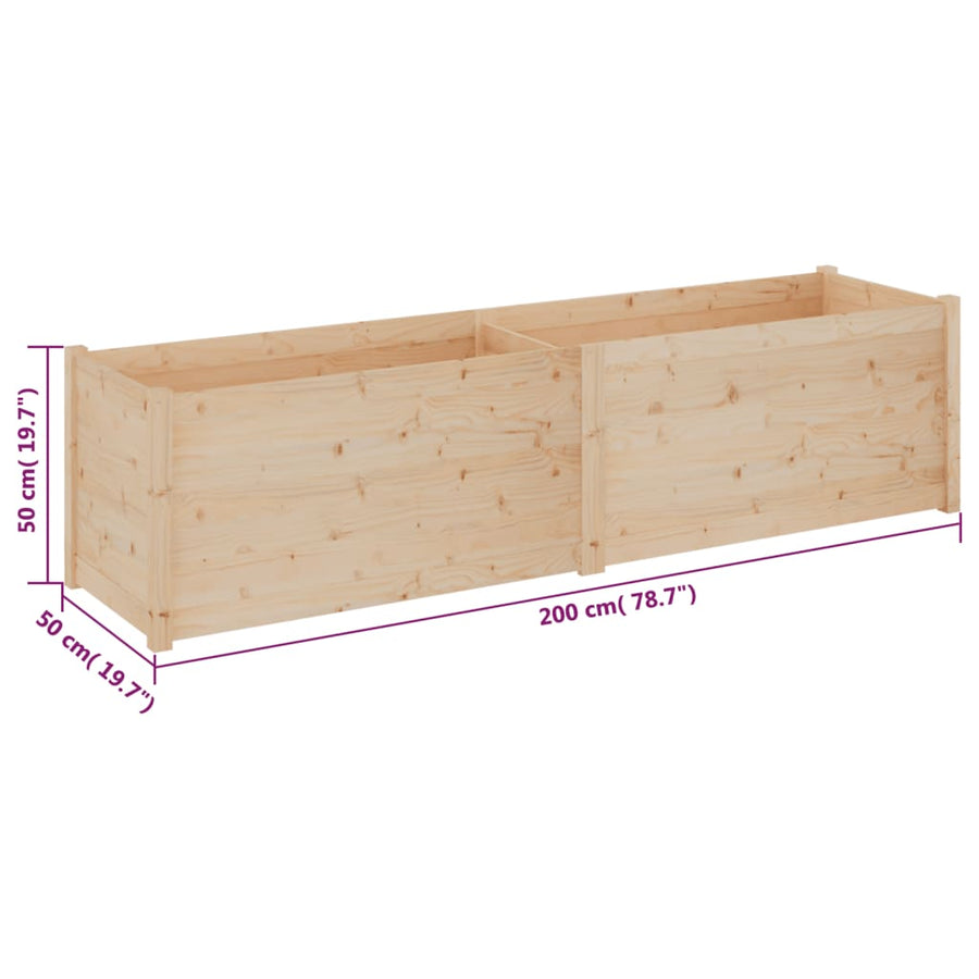 Garden Planter 200x50x50 cm Solid Pinewood