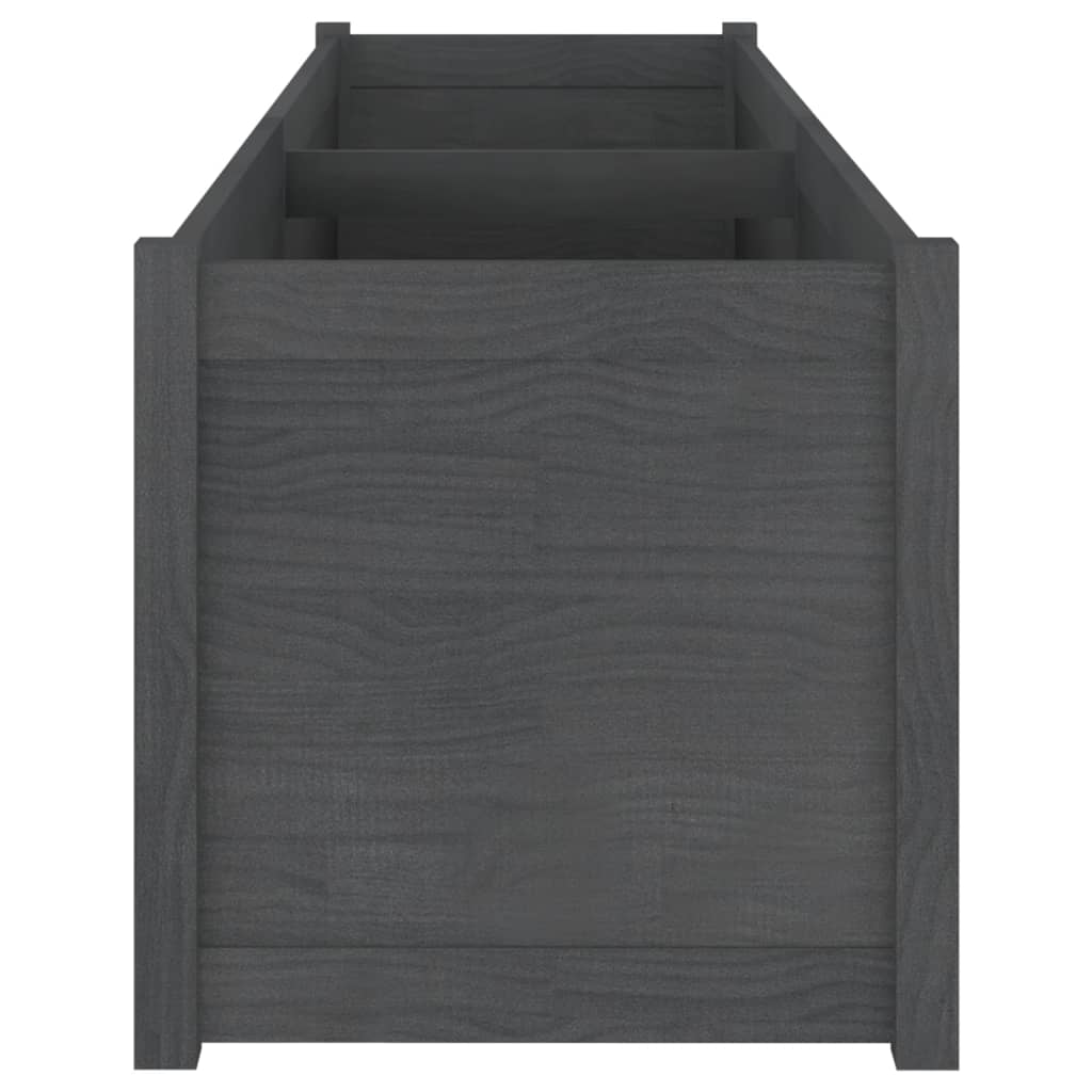 Garden Planter Grey 200x50x50 cm Solid Pinewood
