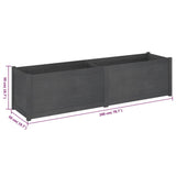 Garden Planter Grey 200x50x50 cm Solid Pinewood - Low Angle