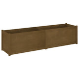 Garden Planter Honey Brown 200x50x50 cm Solid Wood Pine - Front View