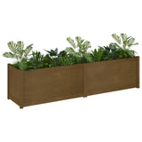 Garden Planter Honey Brown 200x50x50 cm Solid Wood Pine - Side View