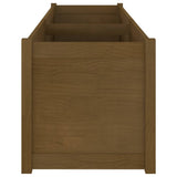 Garden Planter Honey Brown 200x50x50 cm Solid Wood Pine - 45-Degree Angle