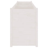 Garden Planter White 200x50x70 cm Solid Wood Pine - 45-Degree Angle