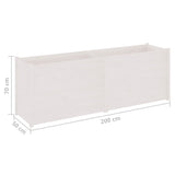 Garden Planter White 200x50x70 cm Solid Wood Pine - Low Angle