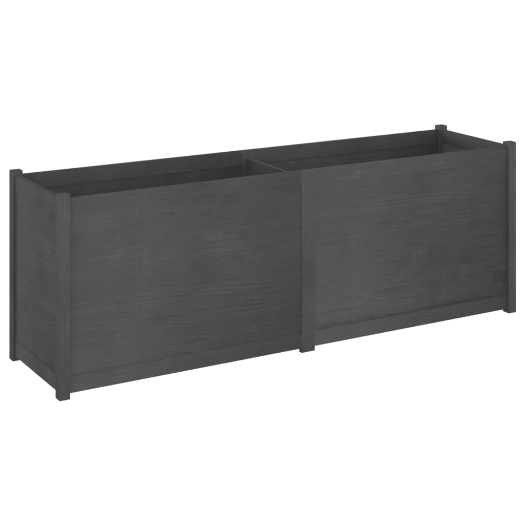 Garden Planter Grey 200x50x70 cm Solid Pinewood
