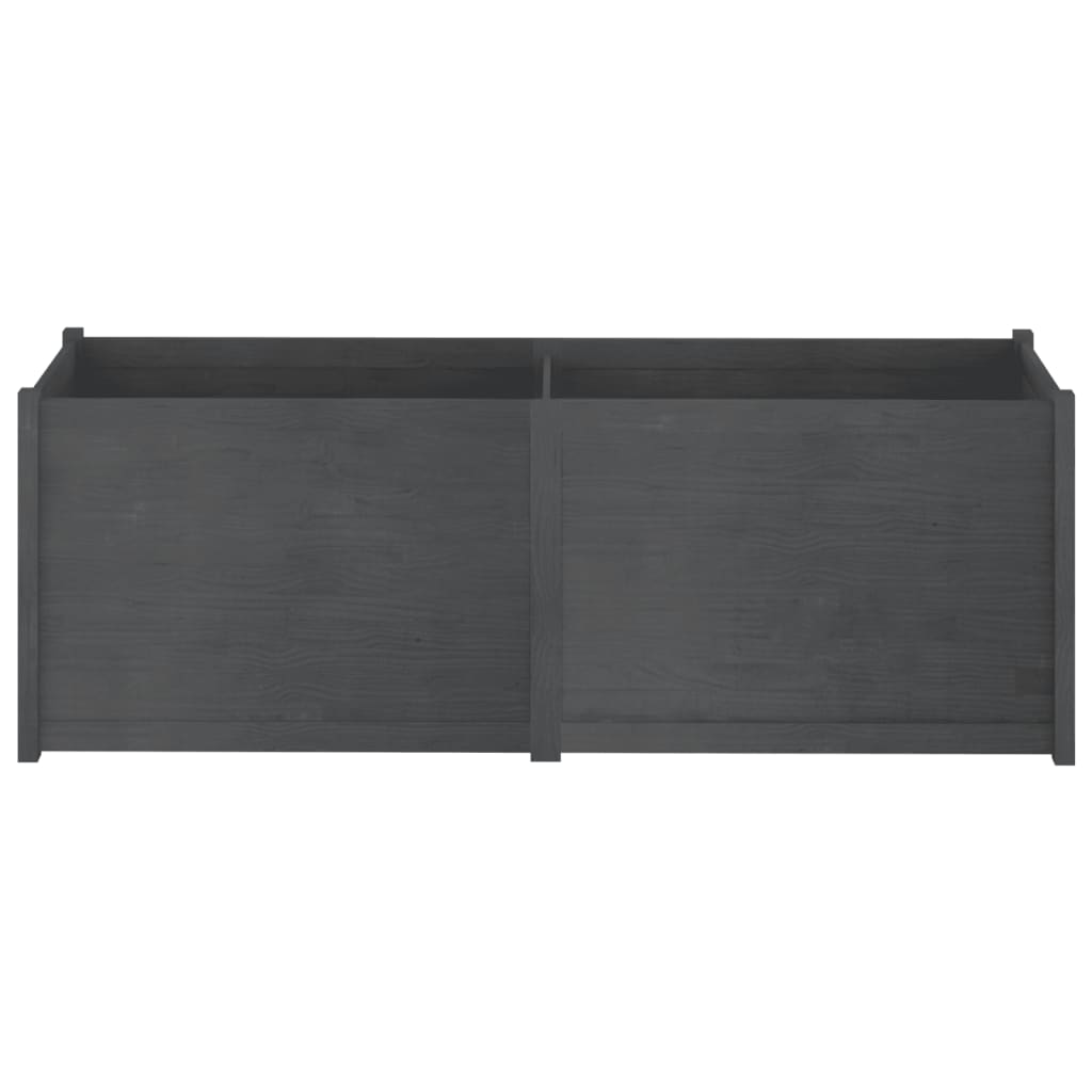Garden Planter Grey 200x50x70 cm Solid Pinewood