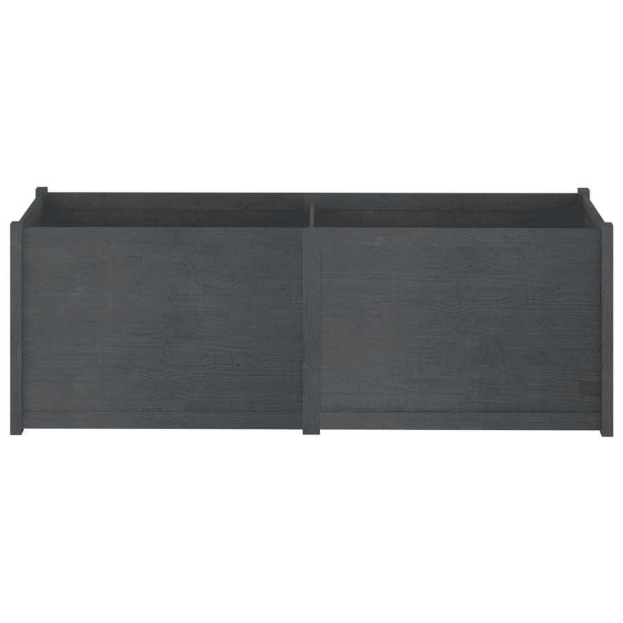 Garden Planter Grey 200x50x70 cm Solid Pinewood