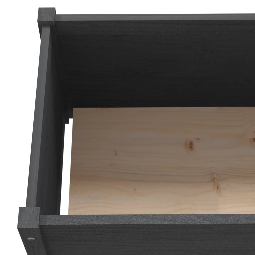 Garden Planter Grey 200x50x70 cm Solid Pinewood