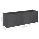 Garden Planter Grey 200x50x70 cm Solid Pinewood - Low Angle