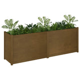 Garden Planter Honey Brown 200x50x70 cm Solid Pinewood - Side View
