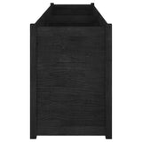 Garden Planter Black 200x50x70 cm Solid Pinewood - 45-Degree Angle
