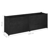 Garden Planter Black 200x50x70 cm Solid Pinewood - Low Angle