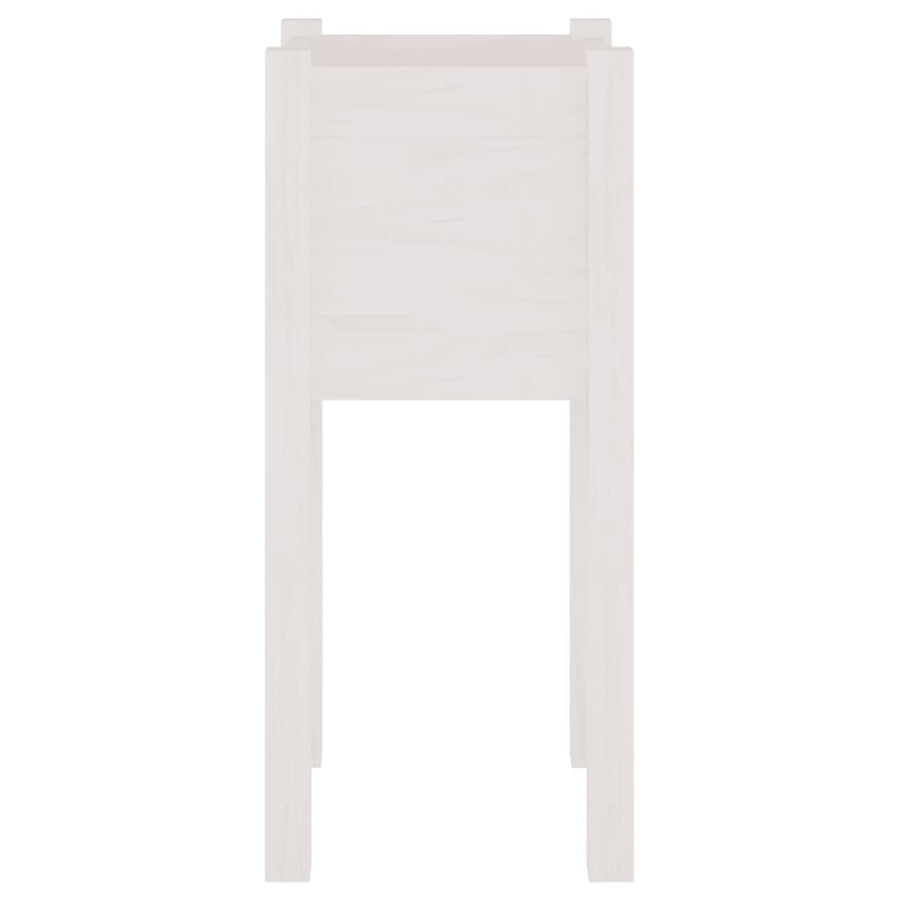 Garden Planters 2 pcs White 31x31x70 cm Solid Pinewood