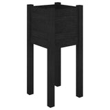 Garden Planters 2 pcs Black 31x31x70 cm Solid Pinewood - Top-Down View