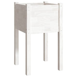 Garden Planter White 40x40x70 cm Solid Pinewood - Front View
