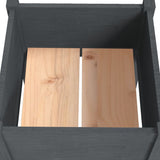 Garden Planter Grey 40x40x70 cm Solid Pinewood - 45-Degree Angle