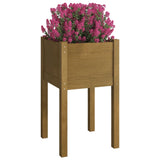 Garden Planters 2 pcs Honey Brown 40x40x70 cm Solid Pinewood - Side View