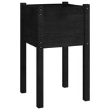 Garden Planter Black 40x40x70 cm Solid Pinewood - Front View