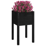 Garden Planter Black 40x40x70 cm Solid Pinewood