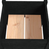 Garden Planter Black 40x40x70 cm Solid Pinewood - 45-Degree Angle