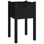 Garden Planters 2 pcs Black 40x40x70 cm Solid Pinewood