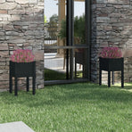Garden Planters 2 pcs Black 40x40x70 cm Solid Pinewood