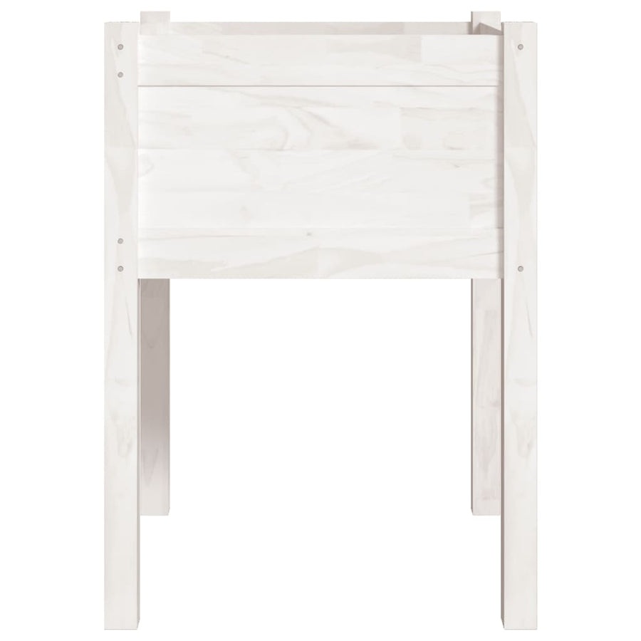 Garden Planter White 50x50x70 cm Solid Pinewood