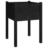 Garden Planter Black 50x50x70 cm Solid Pinewood - Front View