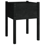 Garden Planters 2 pcs Black 50x50x70 cm Solid Pinewood