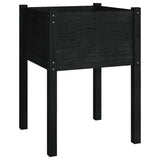 Garden Planters 2 pcs Black 50x50x70 cm Solid Pinewood - Top-Down View