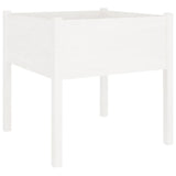 Garden Planter White 70x70x70 cm Solid Pinewood - Front View