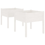Garden Planters 2 pcs White 70x70x70 cm Solid Pinewood