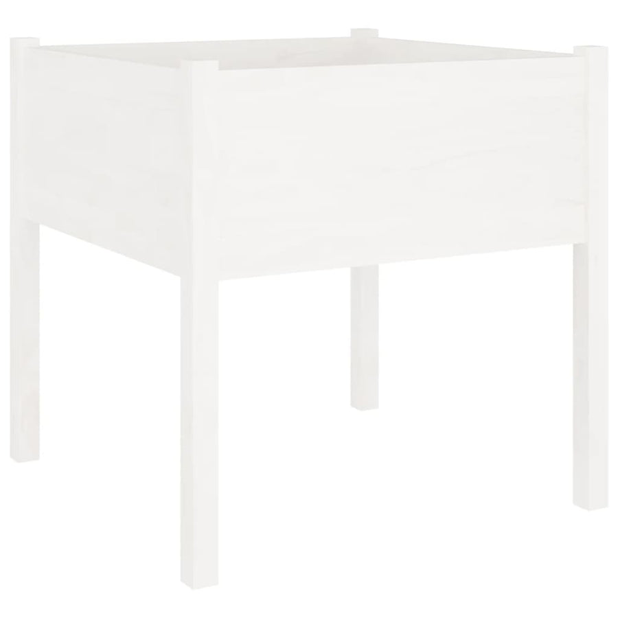 Garden Planters 2 pcs White 70x70x70 cm Solid Pinewood