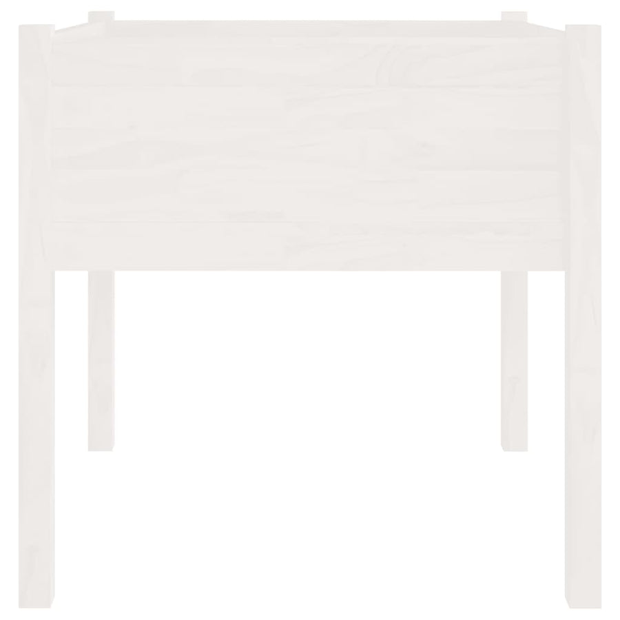 Garden Planters 2 pcs White 70x70x70 cm Solid Pinewood